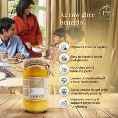 100% Pure A2 Desi Cow Ghee By Earth And Essentials | Made With Ancient Bilona Method Natural & Healthy Danedar Ghee Ideal For Baking | 2 Liters (1 Litr * 2) 67.6 Ounce | Jar Pack
