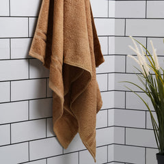 Welspun 100% Cotton Bath Towel 450 Gsm | Quick Dry High Absorbency Attractive Border -Tan