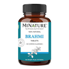 Mi Nature Brahmi Tablets Herbal Bacopa Monnieri, 100% Pure & Natural 500mg, 45 Day Supply | 90 Tablets 150gm 0.3lbs