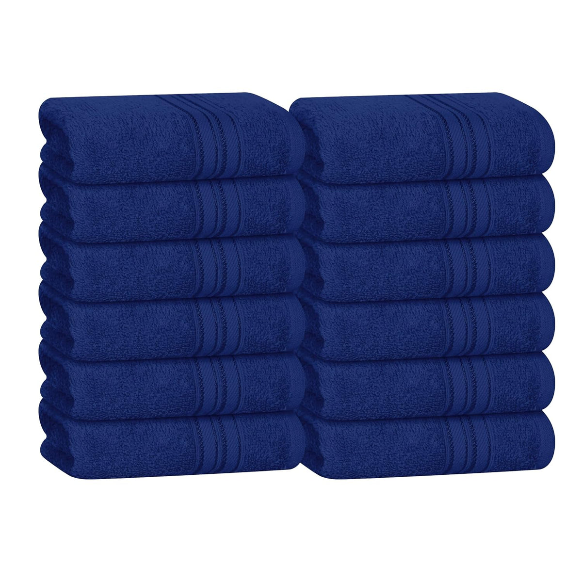 Boutiquo Ultra Soft 100% Cotton Washcloths 1800 Gsm | Contains Face Cloths Compact & Lightweight Multi Purpose Washcloths - Navy Blue (12 Piece)