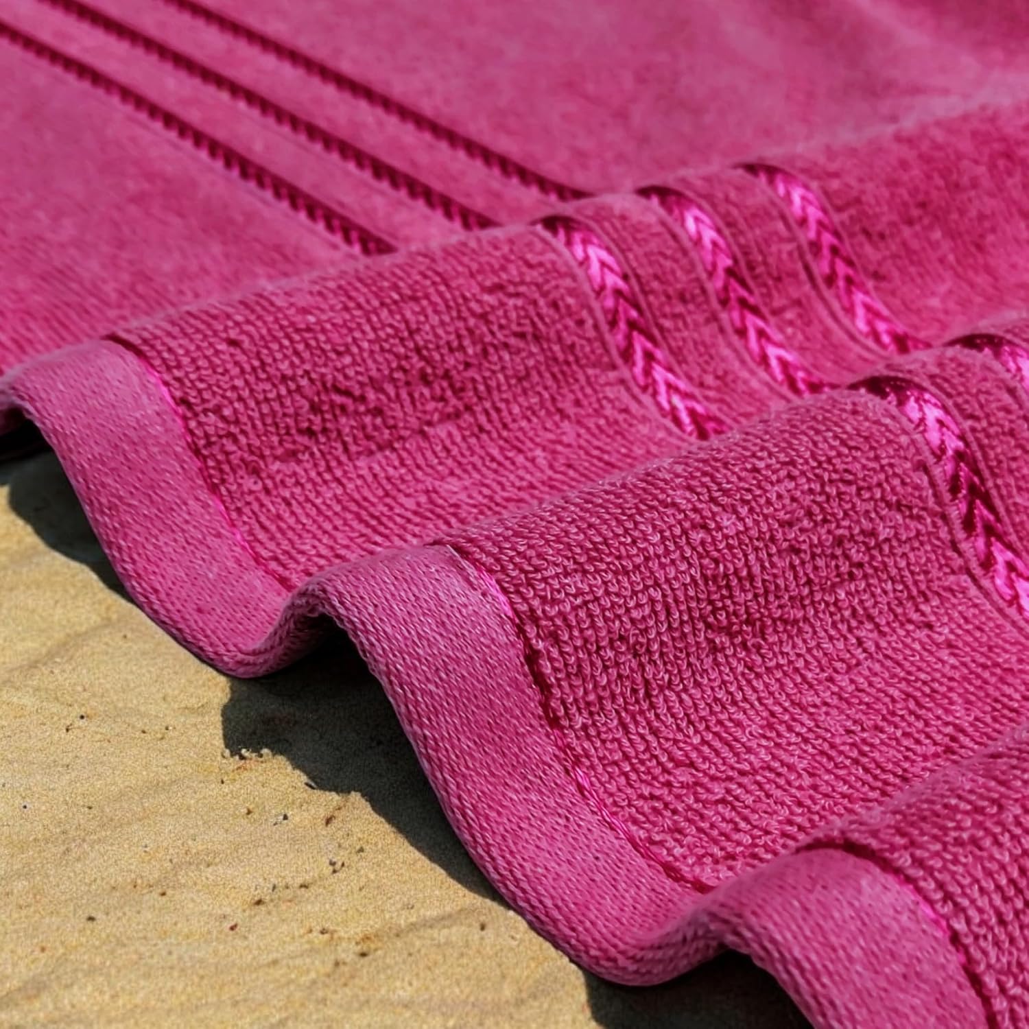 100% Cotton Bath Towel 450 Gsm | Large Size Soft & Absorbent Sport & Beach Bath Towel (Pink)