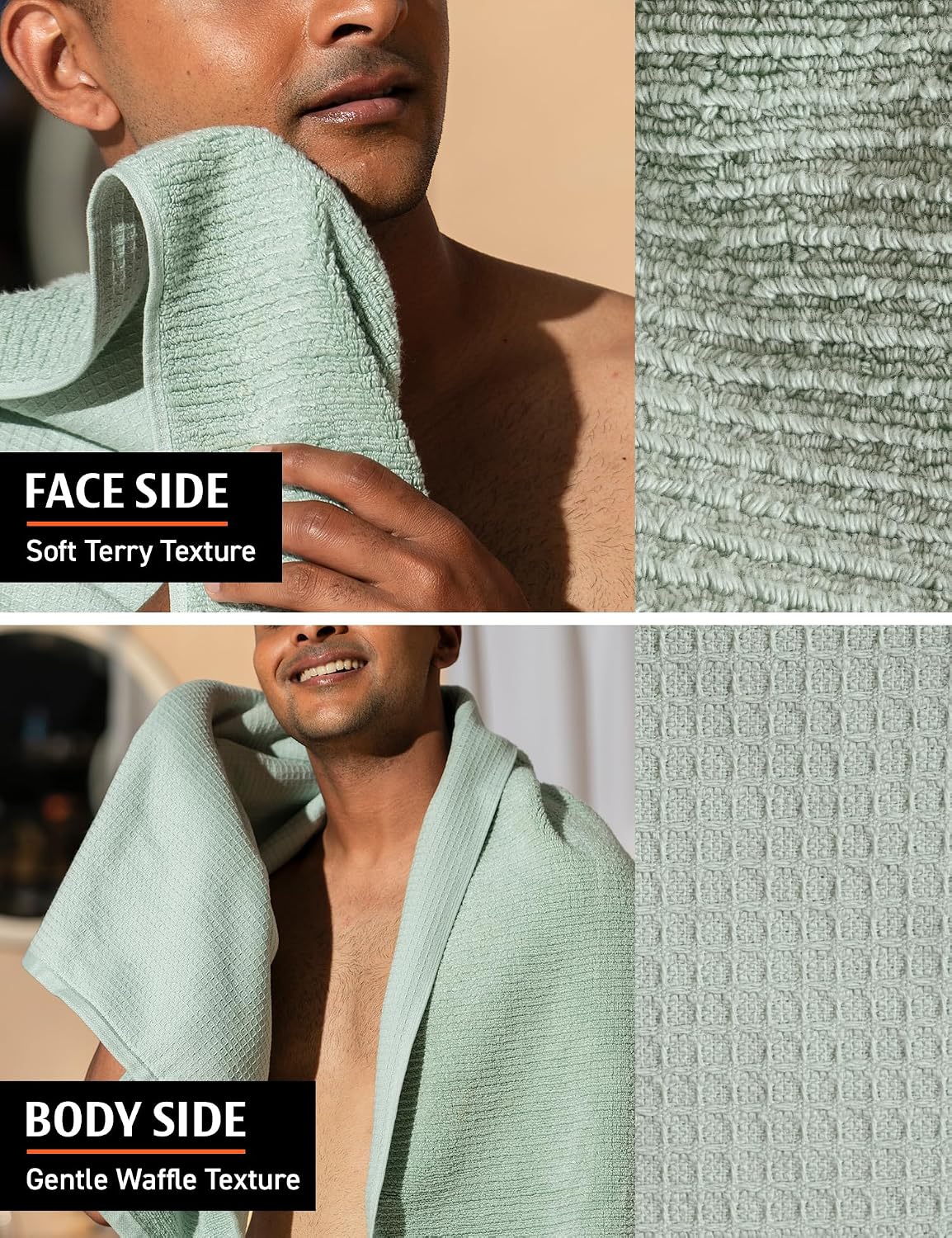 Damensch Men'S Egyptian Cotton Super Soft Bath Towel 1000 Gsm | Bathroom, Gym Towel For Men (Fog Grey) - Pack Of 2