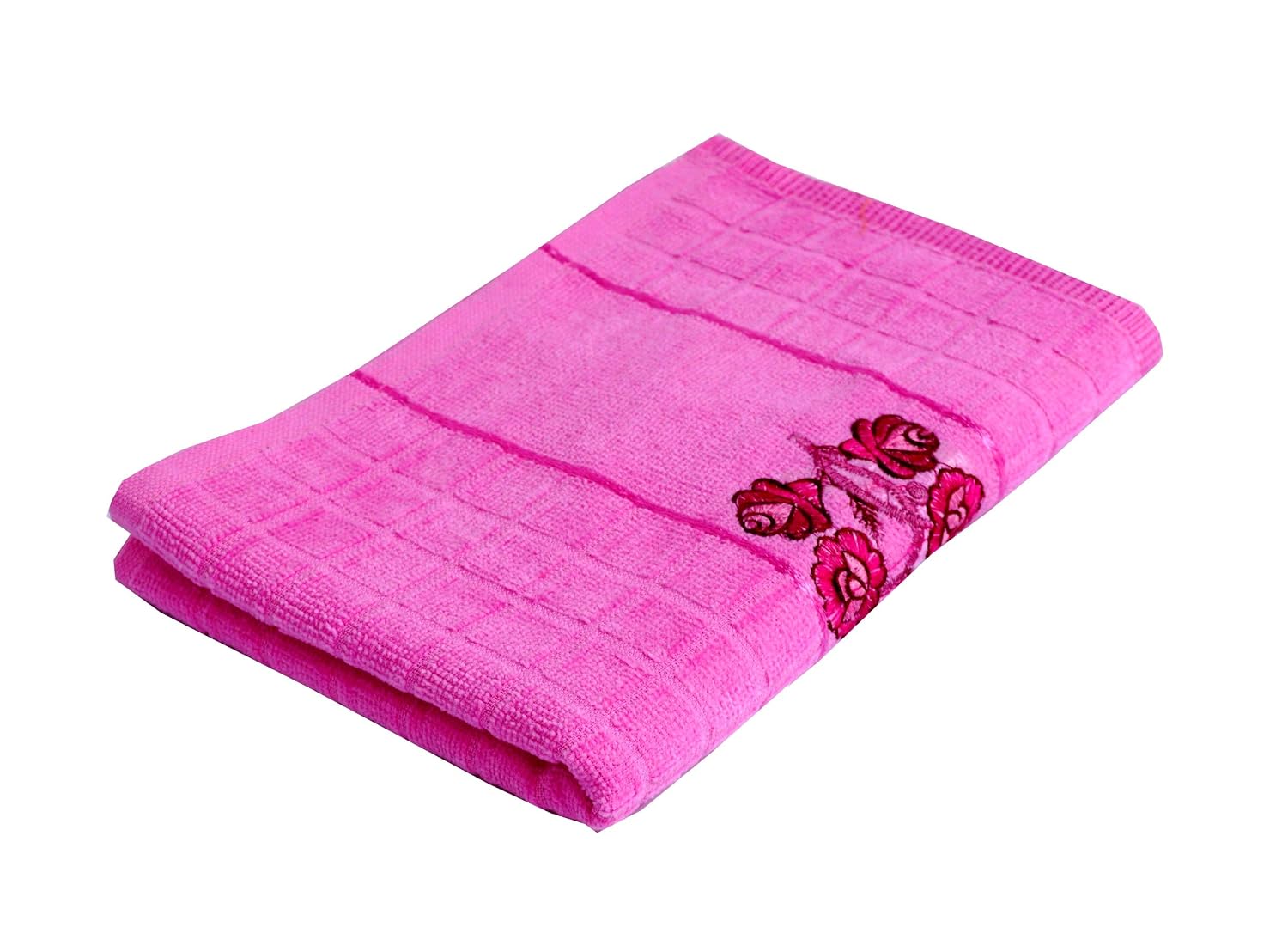 Space Fly Love Touch Embroidered Super Absorbent Cotton Hand Towels 800 Gsm - 4 Pieces (Multicolor)