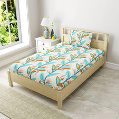 Single Bed Floral Bedsheet With 1 Pillow Cover - 60 X 90 Inches, Multicolor | Durable & Long Lasting Fabric, Easy Hand & Machine Wash