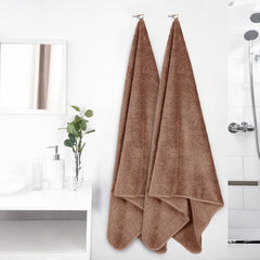 Story@Home Microfiber Bath Towels 400 Gsm Large Size Set Of 2 | Bath Towels For Men, Women & Kids | Perfect For Everyday Use (Light Brown)