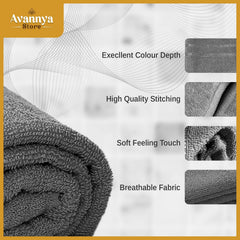 Avannya Store Premium Cotton Bath Towels 450 Gsm | Soft, Highly Absorbent, Quick Drying Towels For Men & Women | Spa, Sport, Gym, Swimming (Grey)