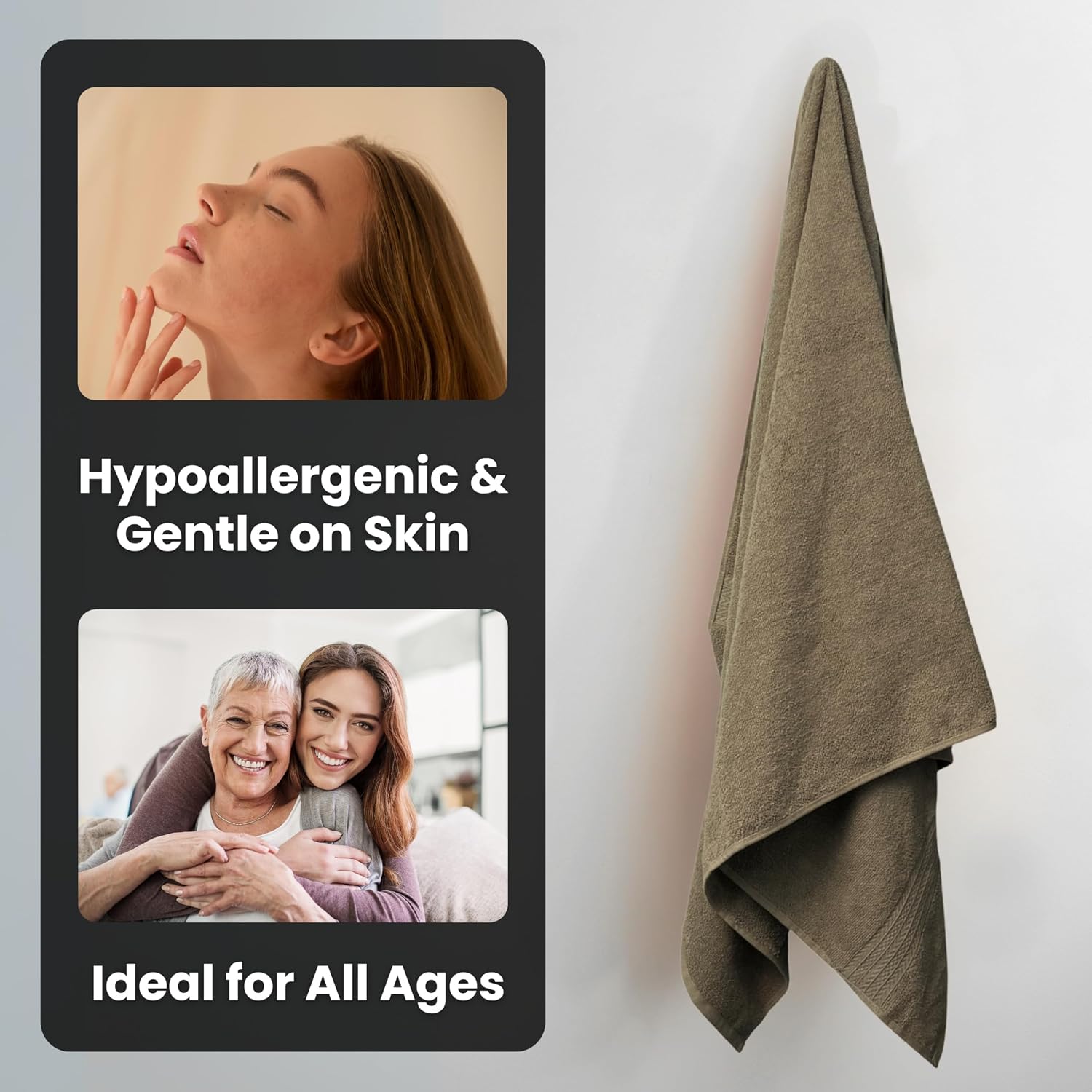 Absorb Pro Microfiber 100% Cotton Bath Towel 600 Gsm | Ultra Soft, Highly Absorbent, Quick Drying Large Size Bath Towels For Men & Women (Beige)