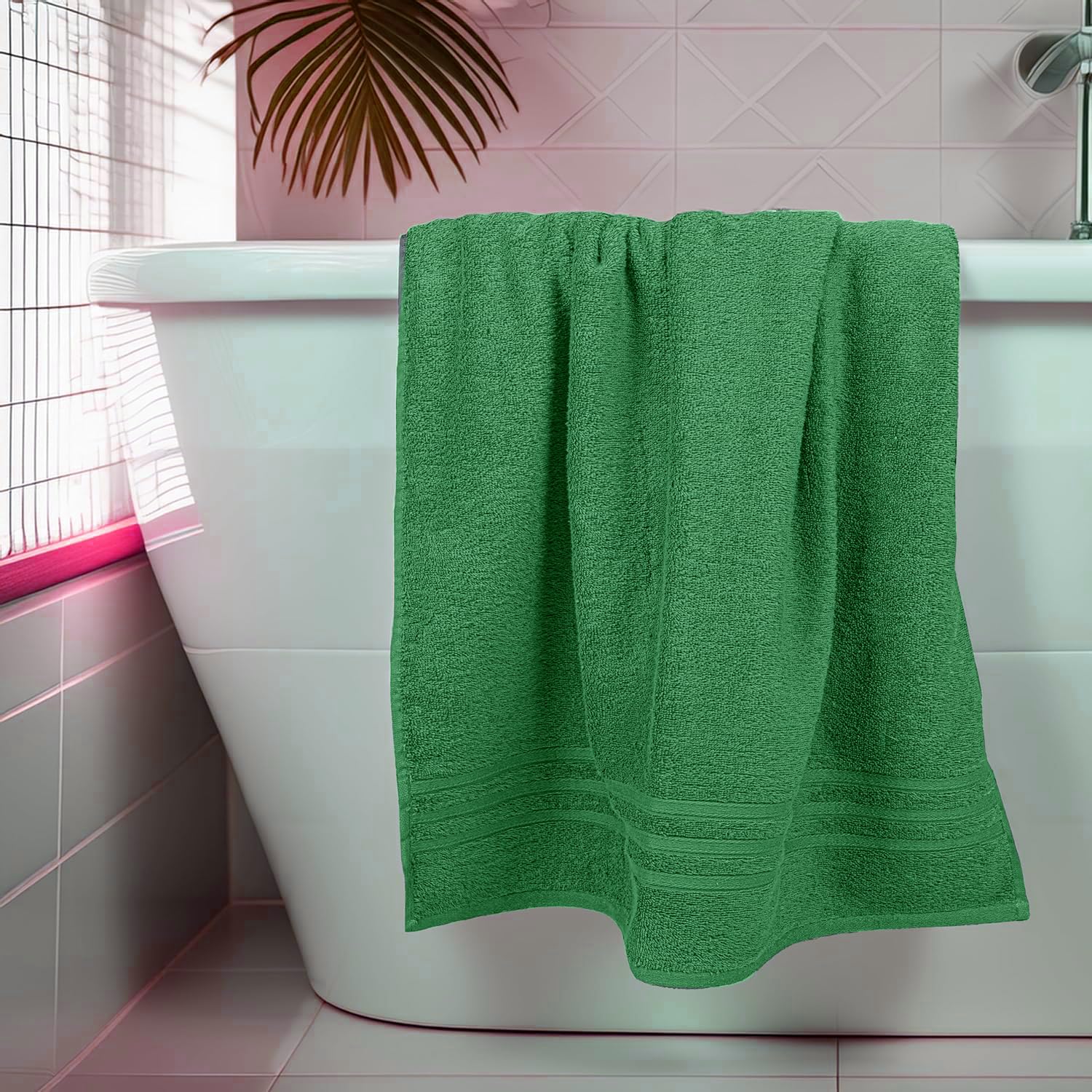 Swaursaha Premium Cotton Bath Towel 600 Gsm | Ultra Soft, Quick Dry, Super Absorbent Towel For Home, Spa, Gym & Travel (Green)