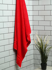 Welspun 100% Cotton Quik Dry Bath Towel 380 Gsm | High Absorbency Super Soft, Fast Drying Bath Towels Large Size (True Red)