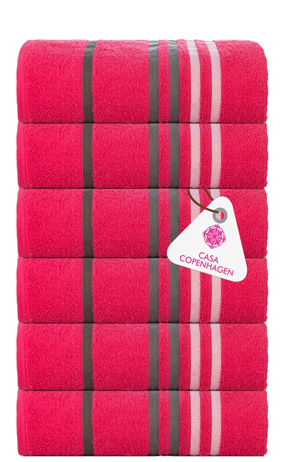 Casa Copenhagen Egyptian Cotton Ecstatic Hand Towel 740 Gsm (Pink)- 6 Pcs