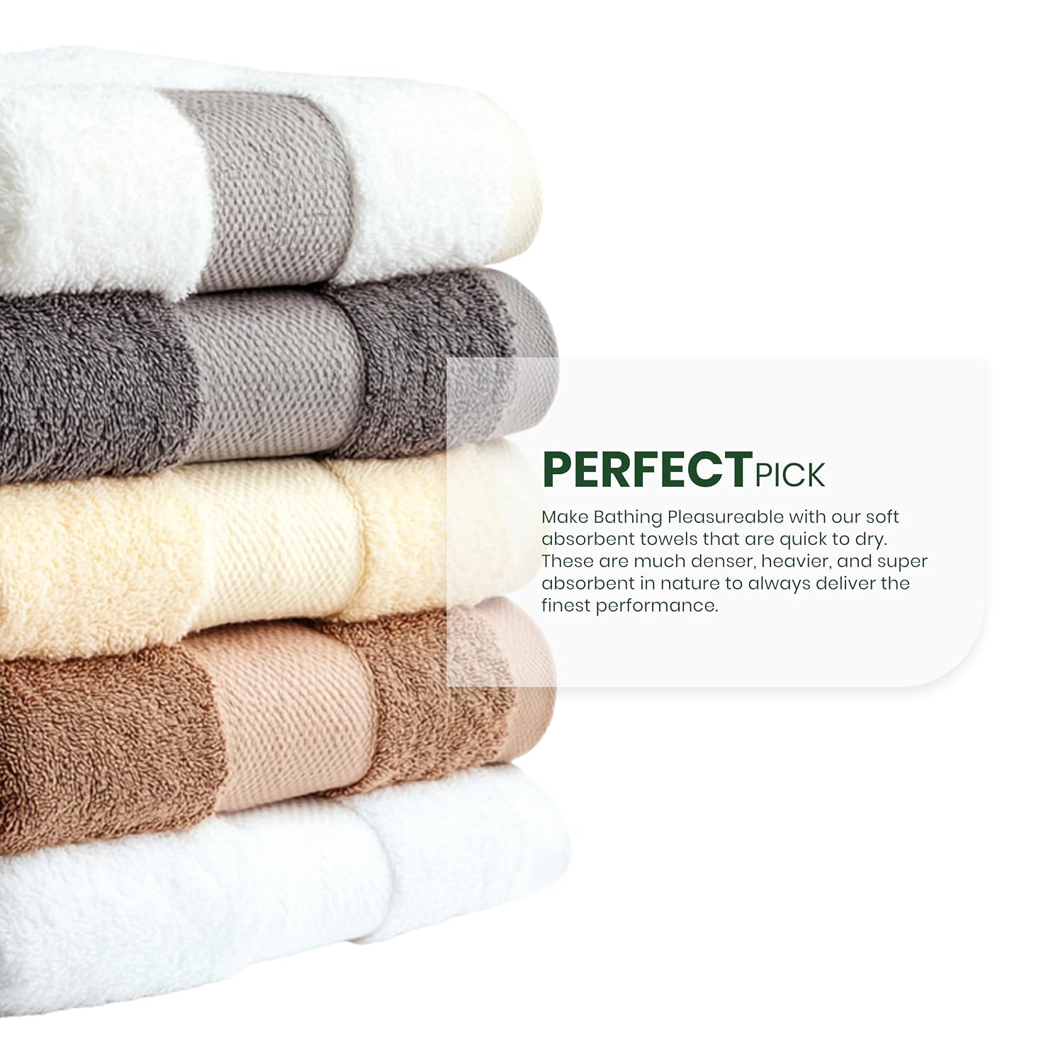 Nexhouse Thick Cotton Bath Towel 550 Gsm | Super Soft, Fast Drying, Long Lasting & Comfortable Fabric Bath Towel (Olive)