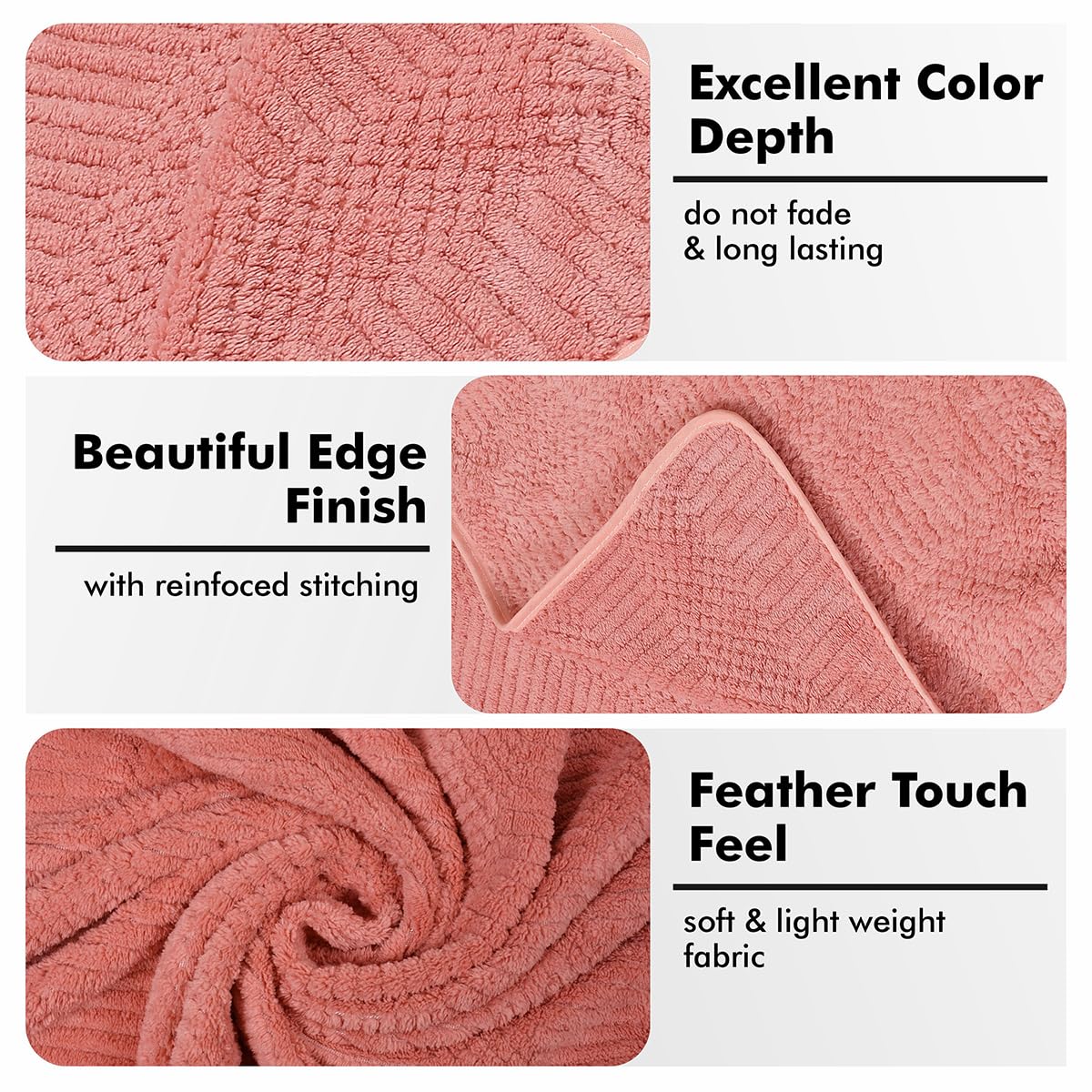 Urbanleaf Microfiber Large Bath Towel 300 Gsm | Quick Dry Super Absorbent Bath Towel For Men & Women (Coral)