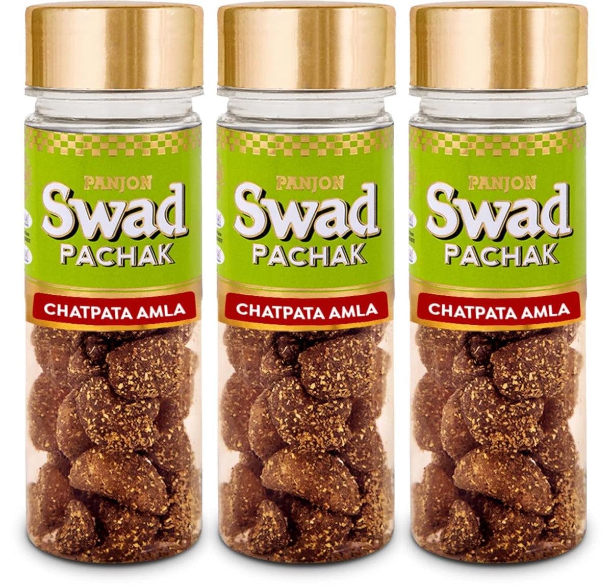 Panjon Swad Chatpata Amla Candy Mukhwas 345gm, (115gm *3 Bottle) | Digestive Mouth Freshener