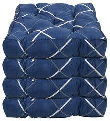 Microfiber Square Chair Pad, Seat Cushion For Rocking Chair, Geometric Printed, Blue | For Indoor & Outdoor, Furniture Cushion, Washable | Perfect Fit For Any Chair - Pack Of 4