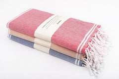 Yaanthiv'S Premium Turkish Cotton Bath Towels 900 Gsm | Eco Luxury Range Of Towels Washable & Quick Dry, Light Weight Bath Towels (Pack Of 3) - Red, Caramel & Blue