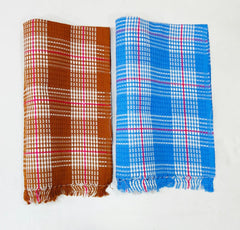 Bombay Dyeing Rimzim 100% Cotton Printed Soft & Slick Quick Drying Bath Towels 500 Gsm (Brown & Blue) - 2 Pcs
