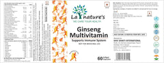 La Nature's We Care Your Health Ginseng Multivitamins & Multimineral Korean Ginseng Root Extract, Energy & Immune Support For Men & Women | 60 Softgel Capsules 100gm 0.2lbs