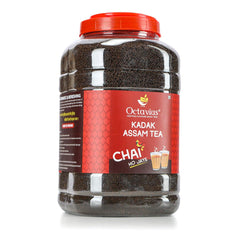 Octavius Kadak Assam Tea - 2.5 Kg Jar, 88.1 Ounce | Garden Fresh Extra Strong Assam Tea - Kadak Chai Patti | Medium Caffeine Strong Chai Patti