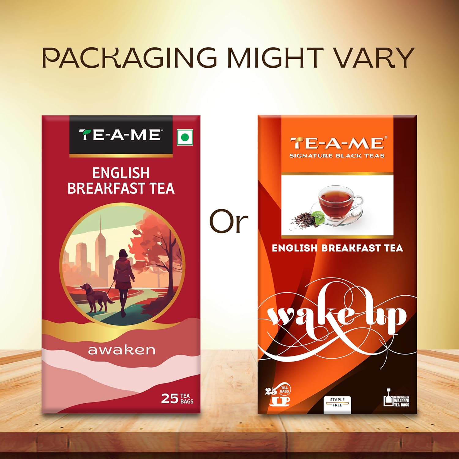 TE-A-ME Awaken English Breakfast Tea - Pack Of 2 X 25 Tea Bags | Full-Bodied & Rich Taste - Smooth & Robust Flavor | Contains Caffeine - Packaging Might Vary