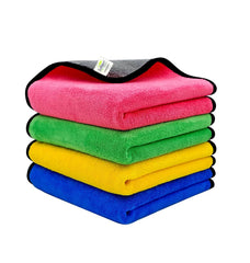 Softspun Microfiber Cloth Towel 1500 Gsm | Extra Thick Microfiber Cleaning Cloths Perfect For Bike, Auto, Cars Both Interior & Exterior (Multicolour)- Pack Of 4