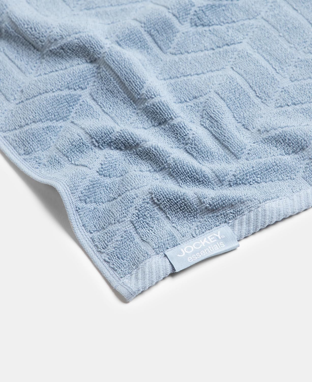 Jockey T202 Men'S Cotton Terry Ultra Soft & Durable Patterned Hand Towel 400 Gsm - Pack Of 2 (Dusty Blue)