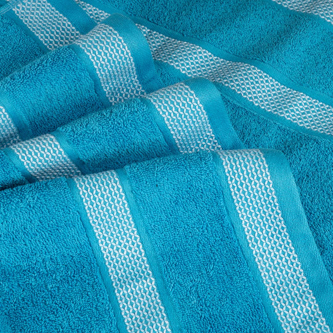 Casa Copenhagen Egyptian Cotton Exotic Hand Towel 400 Gsm (S Teal Blue)- 2 Pcs