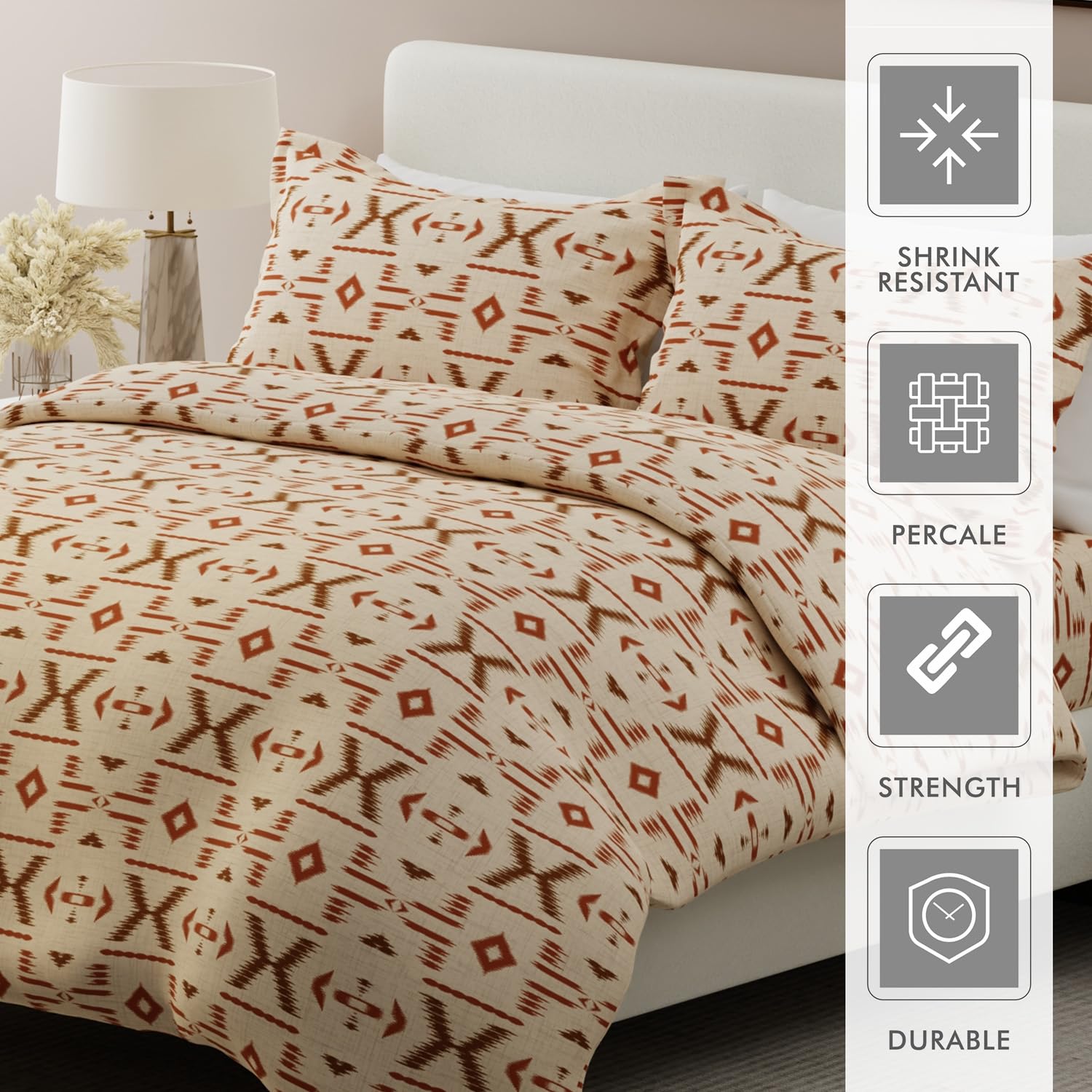 100% Cotton Bedsheet Set For Double Bed - 108 X 108 Inches, Cream | 1 Double Bed Sheet & 2 Pillow Covers - Gift For Weddings Or Birthdays King Size