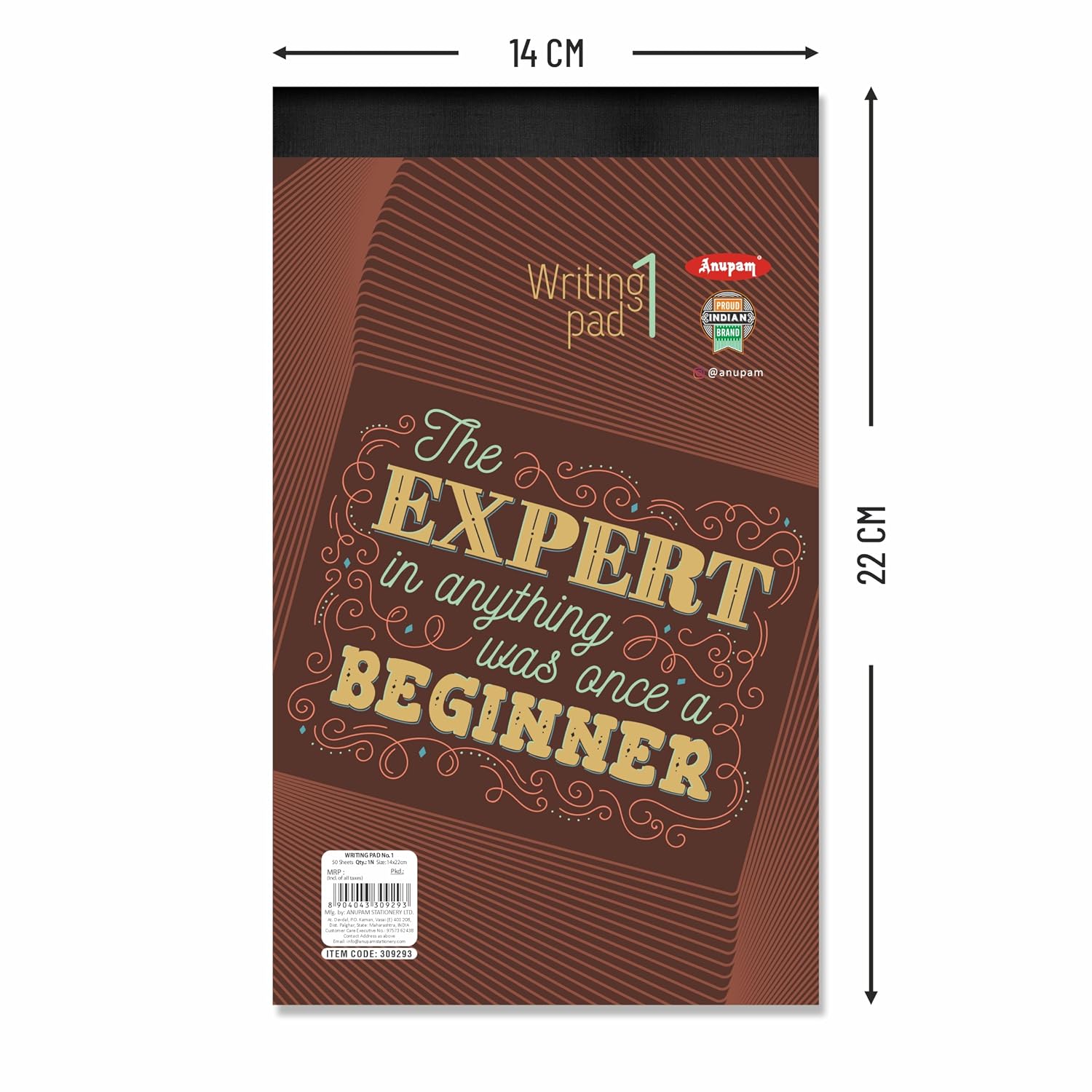 Writing Pad 14x22cm Lined Paper Wide Ruled 50 Sheets, Micro Perforated Notebook | Pack Of 5