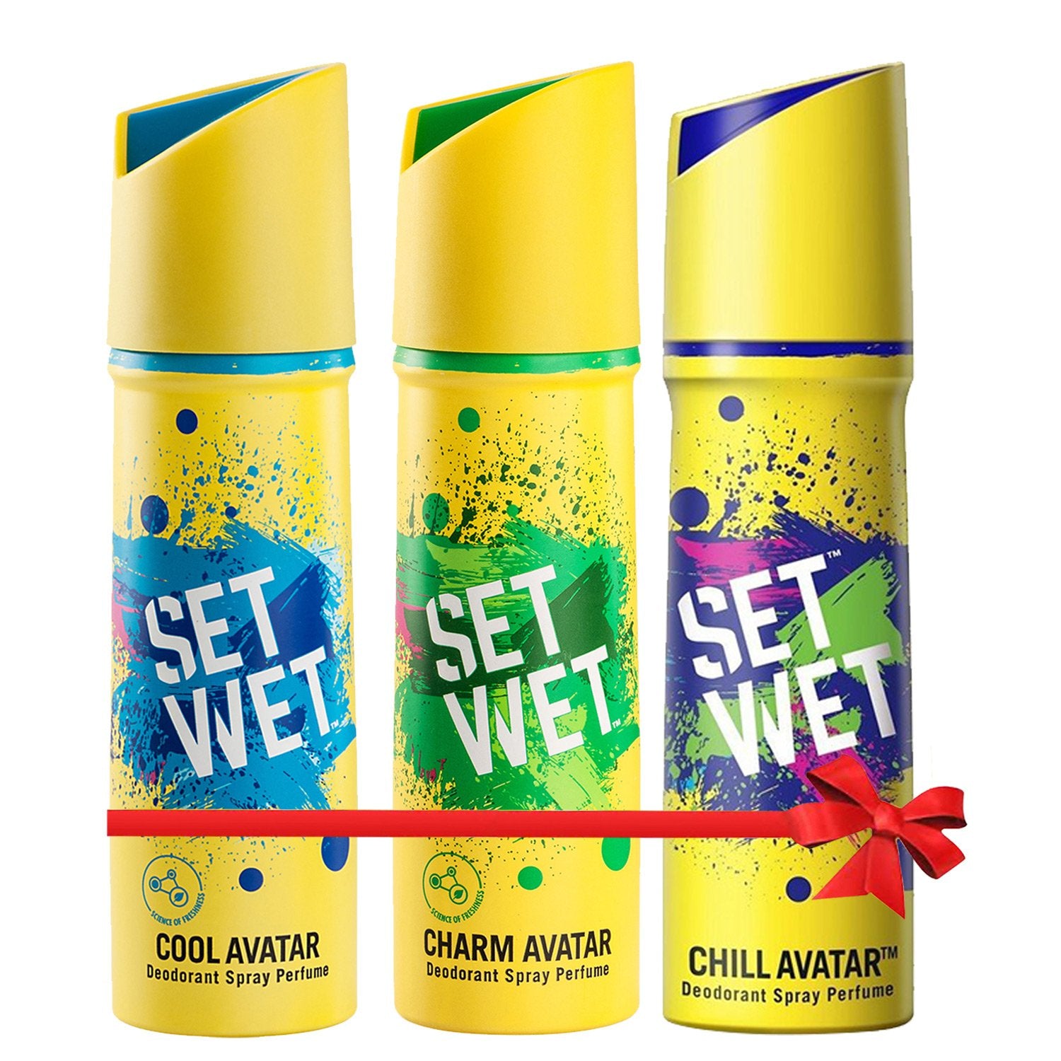 Set Wet Combo Of 3 Deodorant Spray Perfume Cool + Charm + Chill Avatar 150ml Each 5 Fl.oz. | For Men