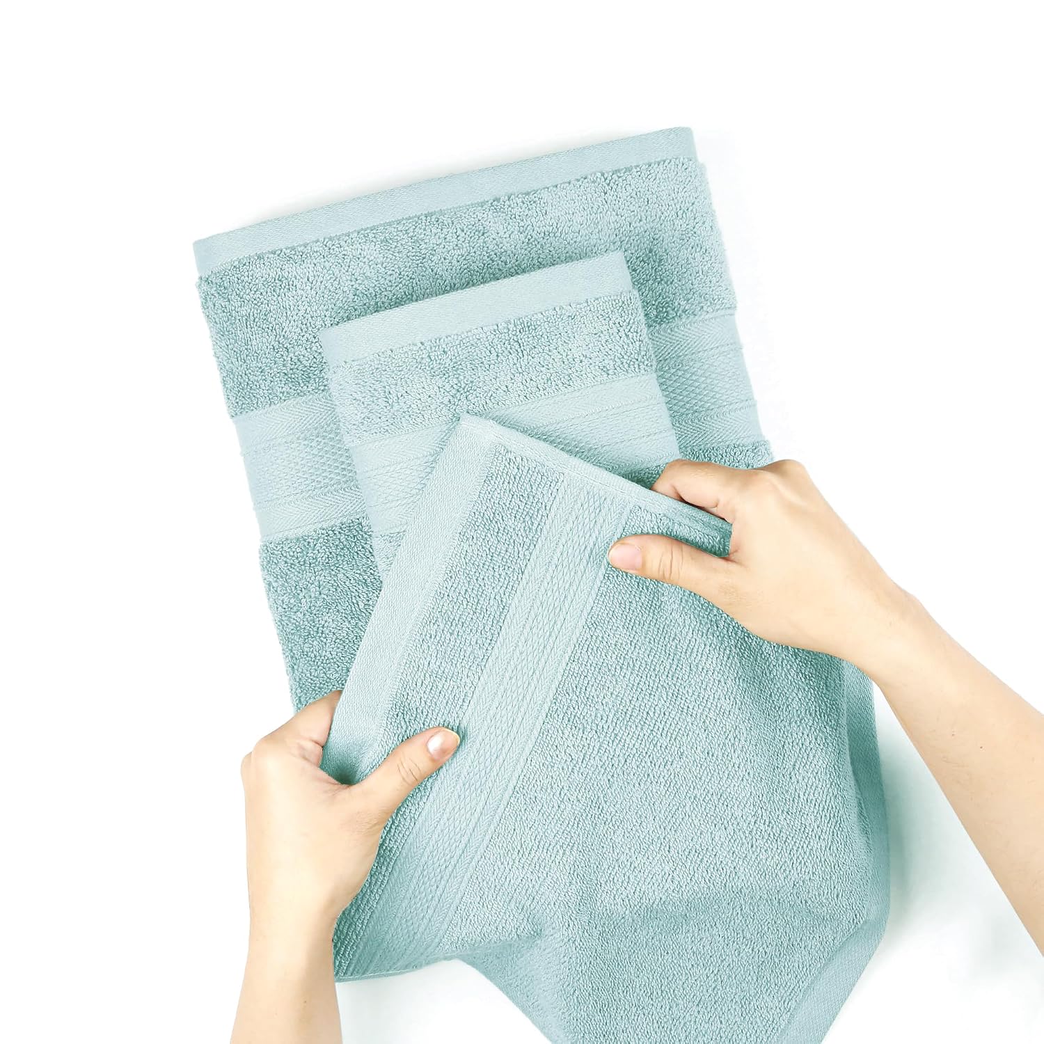 Trident Soft Comfort Air Rich Bath Towels 500 Gsm | 100% Cotton Towel, Super Soft, Highly Absorbent 6 Pieces Towel Set (Nile Blue)