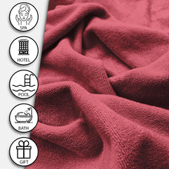 Sassoon Venir Microfiber 2 Piece Hand Towels 450 Gsm | Absorbent & Quick Dry Multipurpose Hand Towels (Crimson)