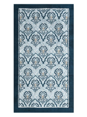 Homefresh Print Cotton Bath Towel 500 Gsm | Geometric Pattern Navy Blue & Grey (Zubaan)