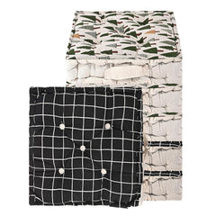 Soft Cotton Chair Cushions For Sitting, Button Pillow, Printed - Black & Green | Pillow For Office Work & Posture Support | Sitting Cushion & Back Rest For Chair | Pain Relief - Pack Of 6