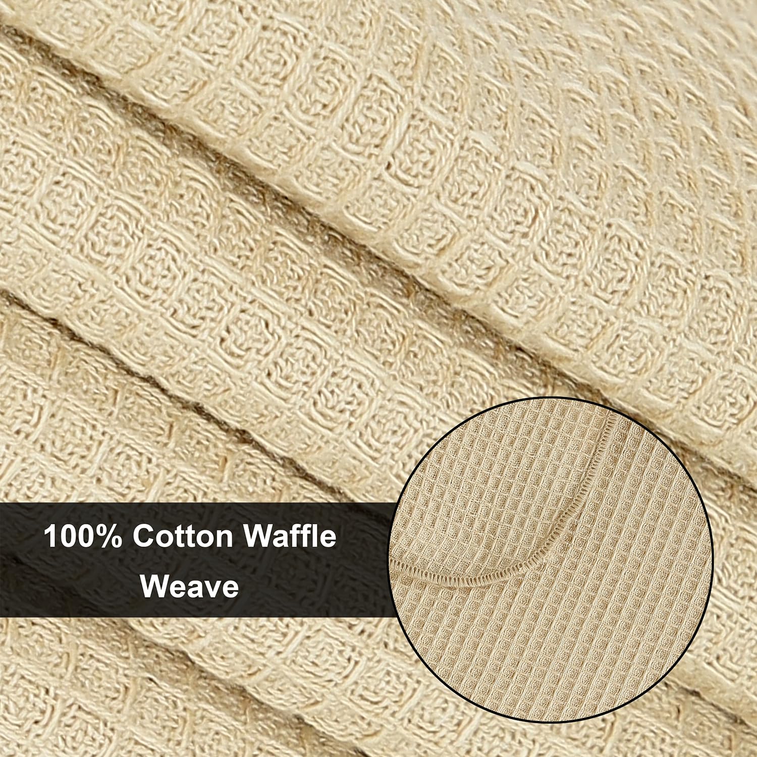 Knit Theory 100% Cotton Kitchen Towels 318 Gsm | Super Absorbent Waffle Weave Kitchen Dish Cloth, Hand Towels (Pack Of 6)