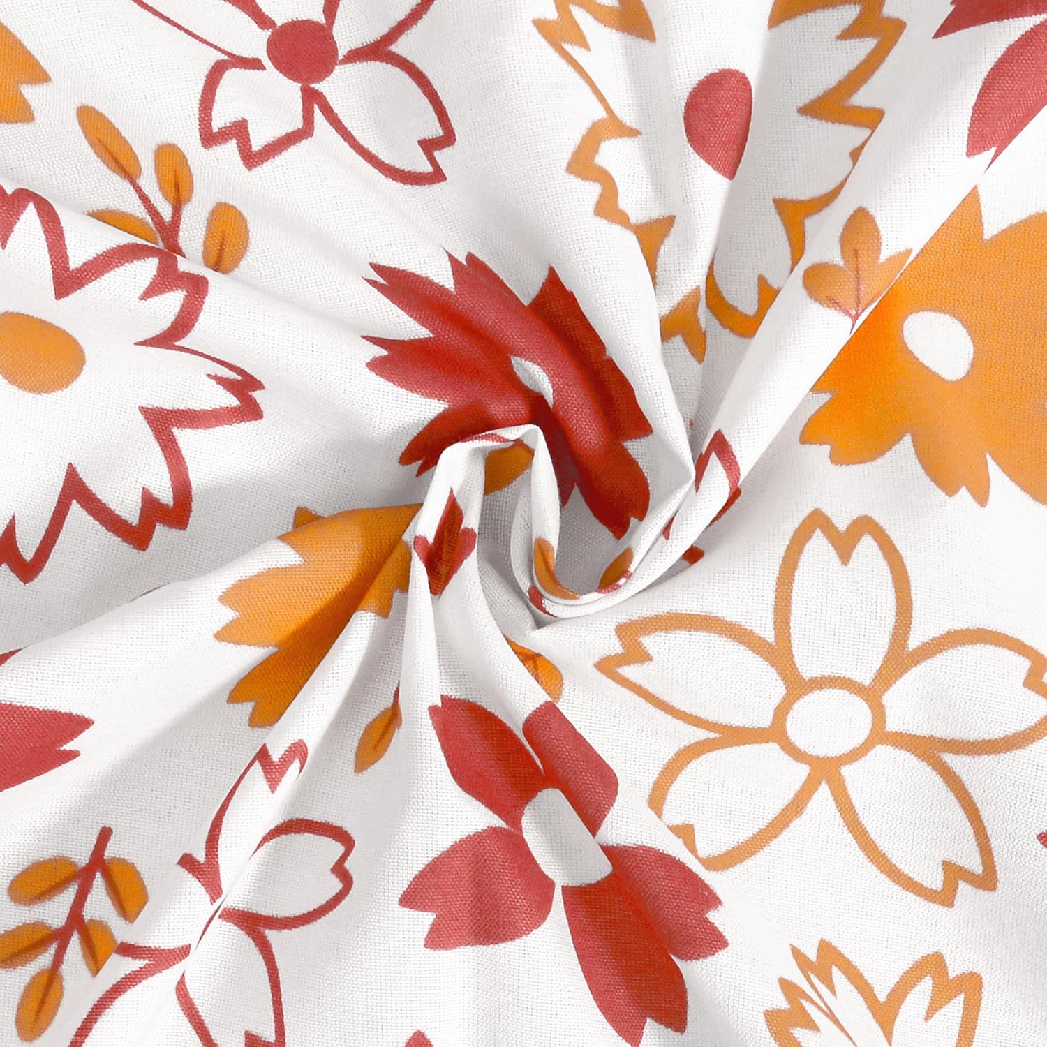 Soft Cotton Double Bedsheet With 2 Pillow Covers | 87 X 100 Inches, Rust & White - Soft & Breathable Fabric | Comfortable For Daily Use