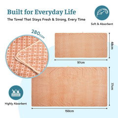 Kuber Industries Cotton Bath & Face Towels 900 Gsm | Quick Absorbent Easily Washable For Men & Women - Golden (Pack Of 2)