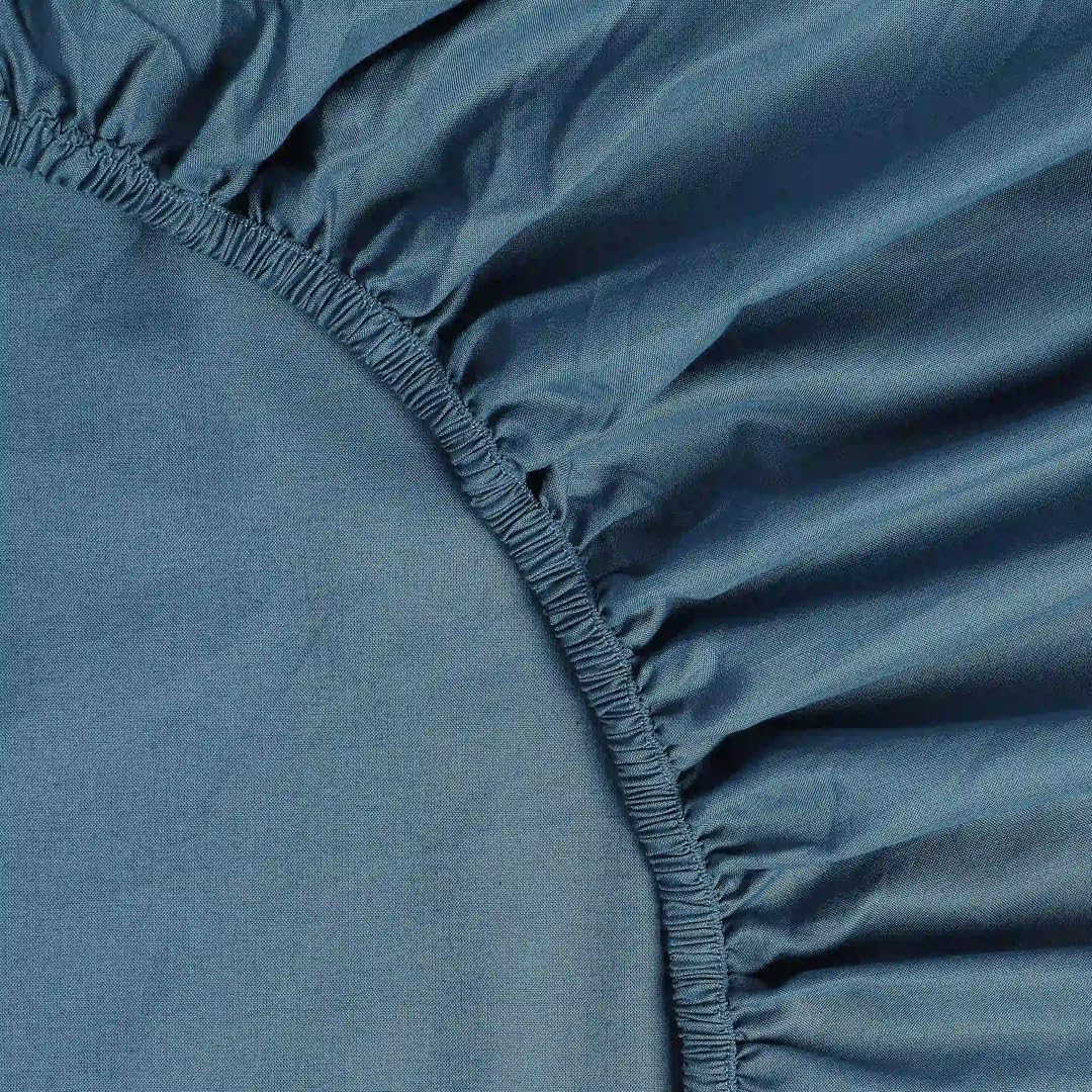 Queen Size Bedsheet For Double Bed With 2 Pillow Cover - 60 X 78 Inches, Mineral Blue | 100% Cotton, Soft & Breathable - Bedsheet Collection