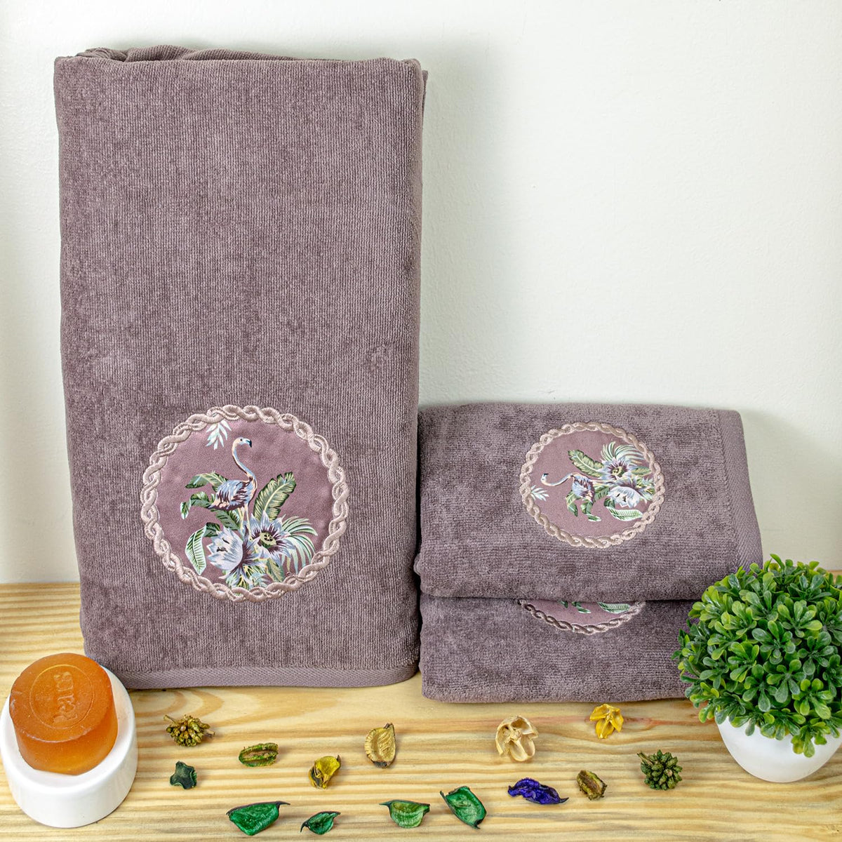 Akiko Home Prima Dream 100% Cotton 1 Bath & 2 Hand Towel 1000 Gsm | Soft, Absorbent & Durable, Cotton Bath Towel | Pack Of 3 (Bluegrn)