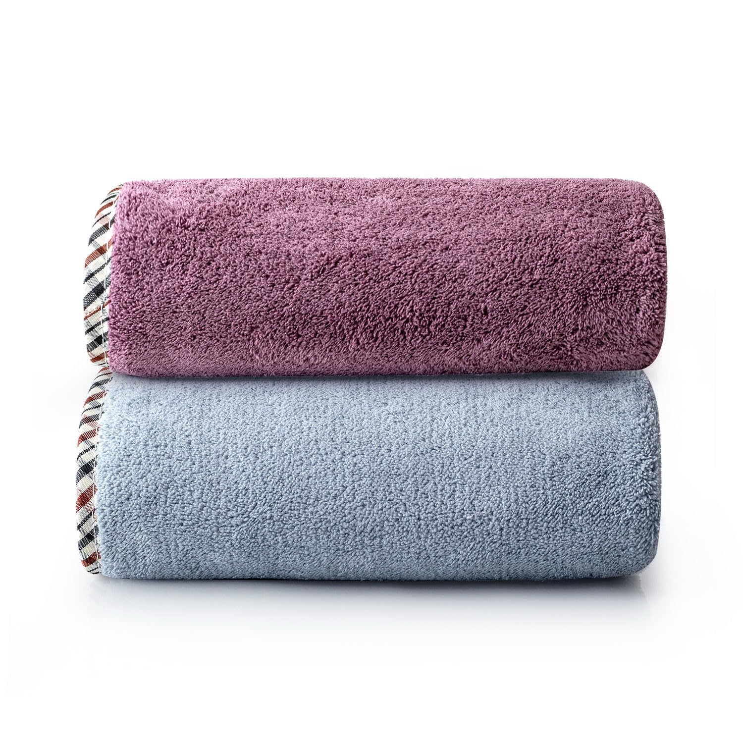 Spread Spain Microfiber Bath Towel 1200 Gsm | Extra Soft Plush & High Absorbent Bath Towel For Men & Women - American Denim & Fashion Fruit (Pack Of 2)