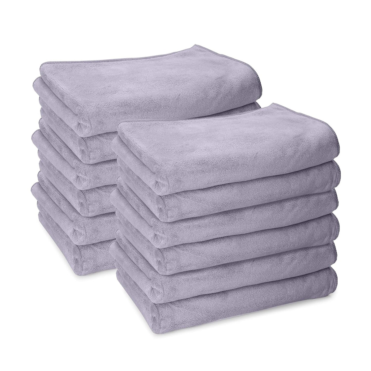 Housse Premium Microfiber Face Towel 1700 Gsm | Korean Beauty Ultra Absorbent, Odour-Free, Quick Dry Face Towel (Pack Of 12) - Levender