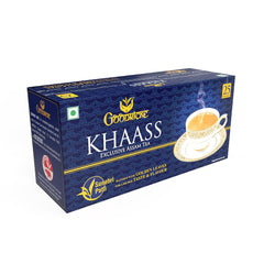 Goodricke Khaass Exclusive Assam Tea - Pack Of 2 X 25 Tea Bags | 100% Assam Chai With Golden Leaves - Sweet Lasting Flavor | Low Caffeine Sunehri Patti