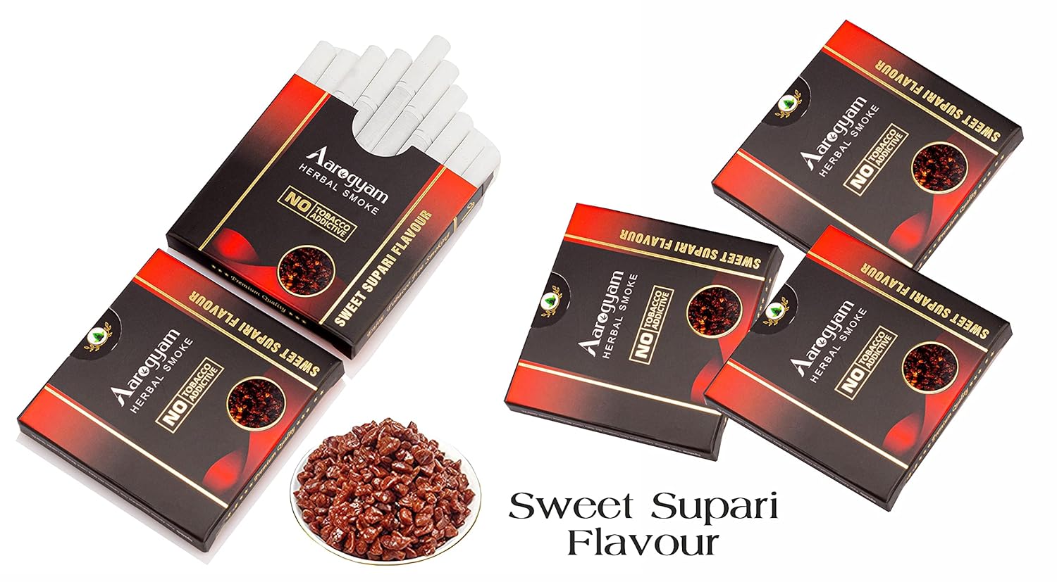Sweet Supari Cigarette For Relieve Stress & Mood Enhance - 10 Sticks In Each Packet | No Bad Smell, Non Addictive, No Harmful - Tobacco & Nicotine Free
