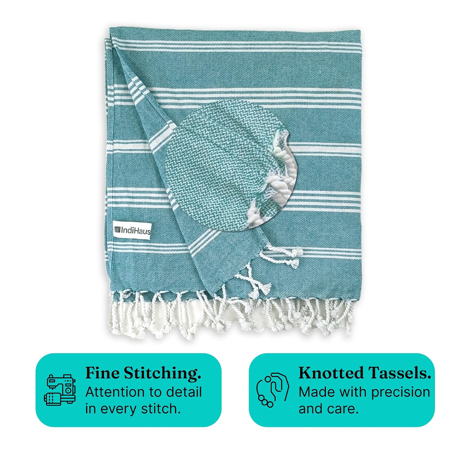 Indihaus Premium Extra Large Cotton Towel 380 Gsm | Soft, Absorbent & Comfortable Quick Dry Bath Towels Large Size (Ocean Teal)