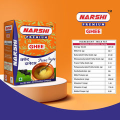 100% Natural Danedar Ghee By Narshi | Good Source Of Vitamin A, Delicious Healthy & Nutritious Traditional Homemade Ghee | (1 Litr) 33.8 Ounce | Box Pack