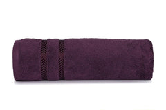 Casa Copenhagen Ember Premium Cotton Large Bath Towels 1800 Gsm (Navy Blazer, Pink, Prune Purple & Snow White) - Pack Of 4