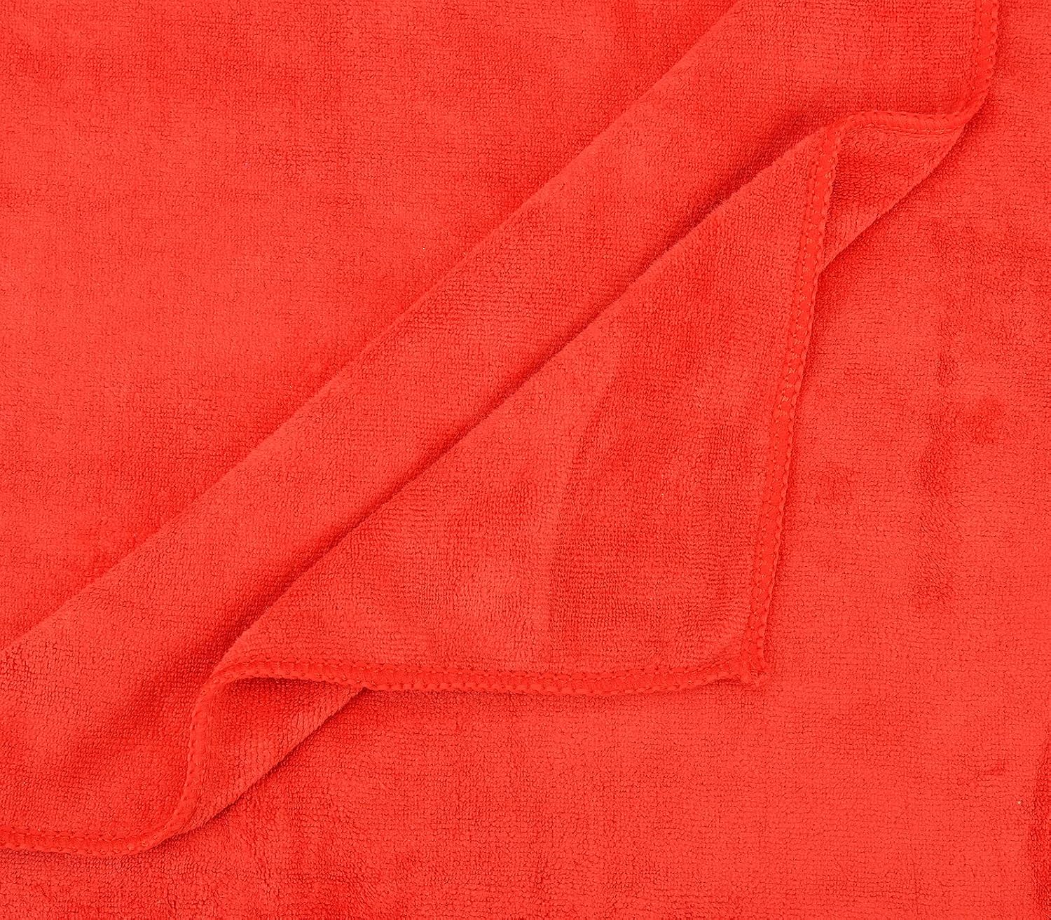 Black Gold The Finer Touch Microfiber 1 Bath Towel, 2 Hand Towels & 2 Washcloth (Red) - Set Of 5