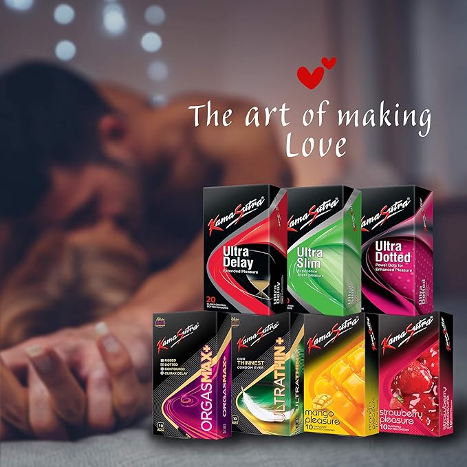 Kamasutra Ultra Delay Condom For Men | High Lubrication For Enhanced Pleasure| Combo Pack Of 20