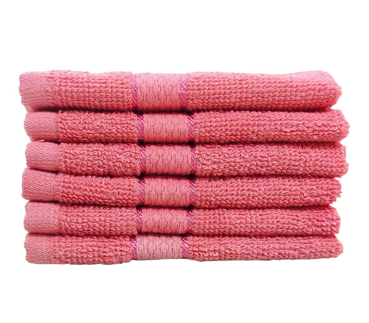 Caslino Small Cotton Face Towels 1800 Gsm | Soft & Absorbent Towel For Women & Men - Coral Red (Set Of 18)