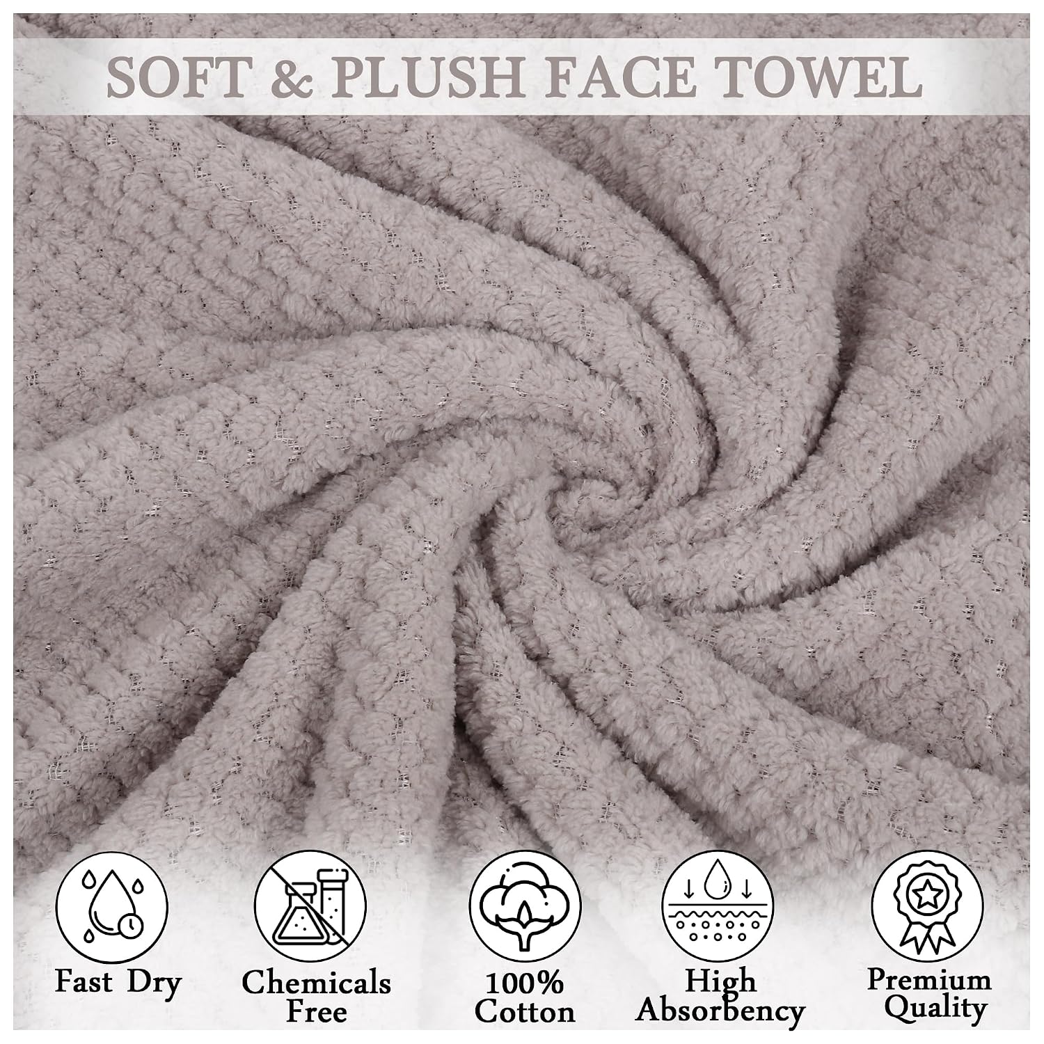 Homecloud Ultra Soft Bath & Face Towel Set 300 Gsm | 3x Softer Than Cotton Towels | Highly Absorbent & Ultra Fast Dry | Set Of 2 (Dots Grey)