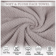 Homecloud Ultra Soft Bath & Face Towel Set 300 Gsm | 3x Softer Than Cotton Towels | Highly Absorbent & Ultra Fast Dry | Set Of 2 (Dots Grey)
